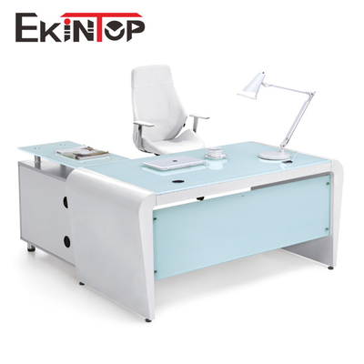 Стол современного офиса Ekintop стеклянный прочный для OEM Работа в офисе