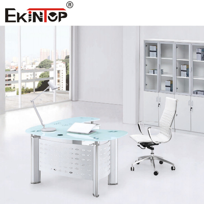 Коммерческий небольшой стеклянный верхний ноутбук Modern Glass Office Writing Desk