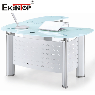 Коммерческий небольшой стеклянный верхний ноутбук Modern Glass Office Writing Desk