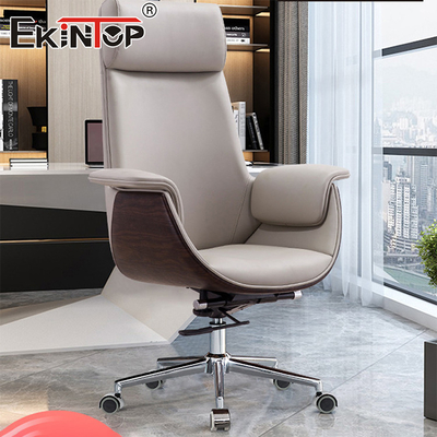 Modern Style High-Back White Leather Office Chair Домашний офисный стул