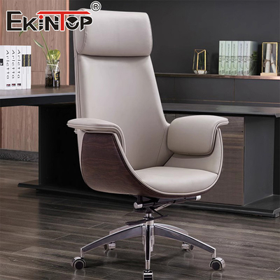 Modern Style High-Back White Leather Office Chair Домашний офисный стул